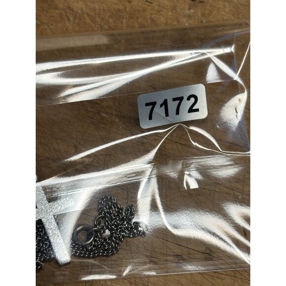 Sterling Silver Cross Necklace With Delicate Chain 18 Inch Length Timeless Relig - Picture 8 of 8